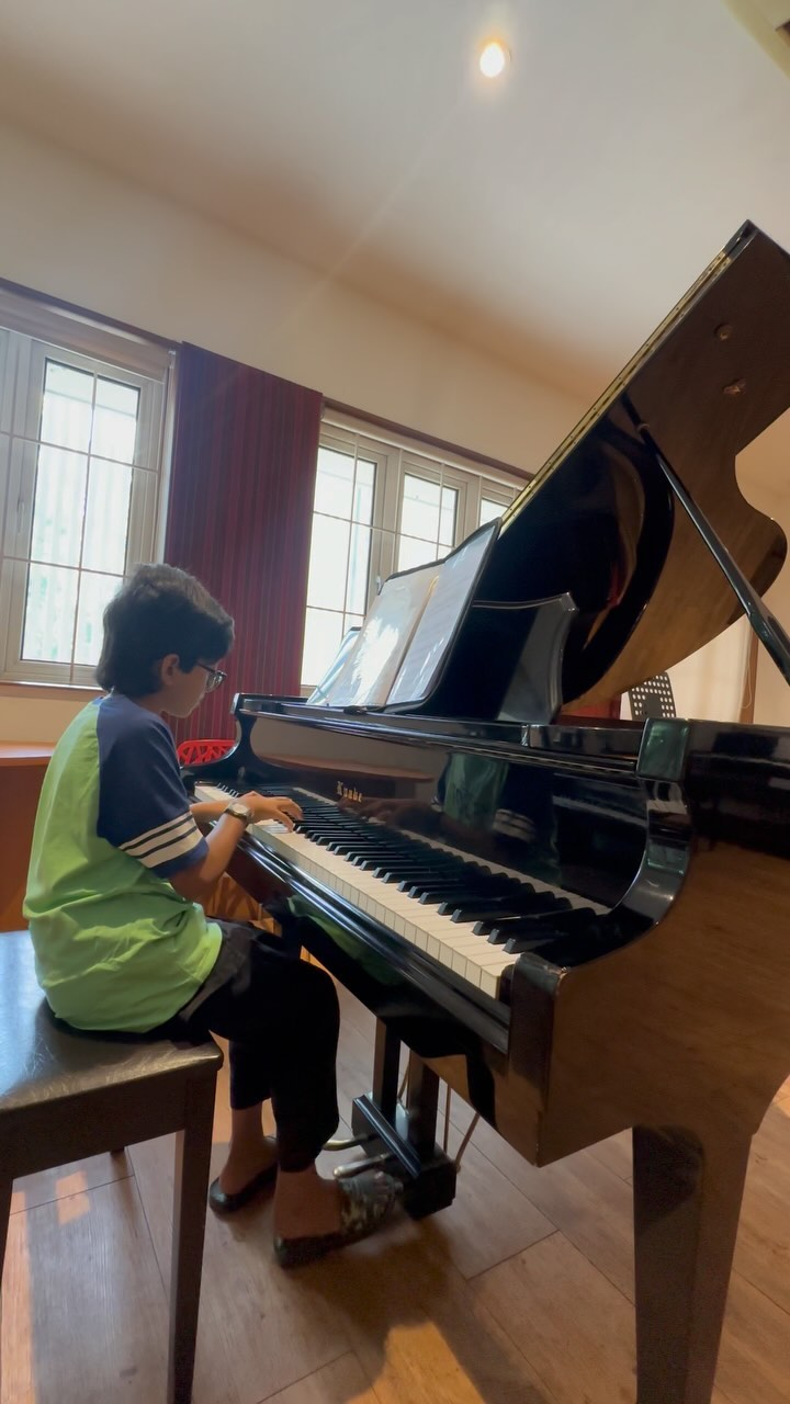 Here is my little student Anjan Swaroop Practicing for Grade 8 Piano TCL ! #Romance #Grade8piano #kmmc #tajmeelsherif