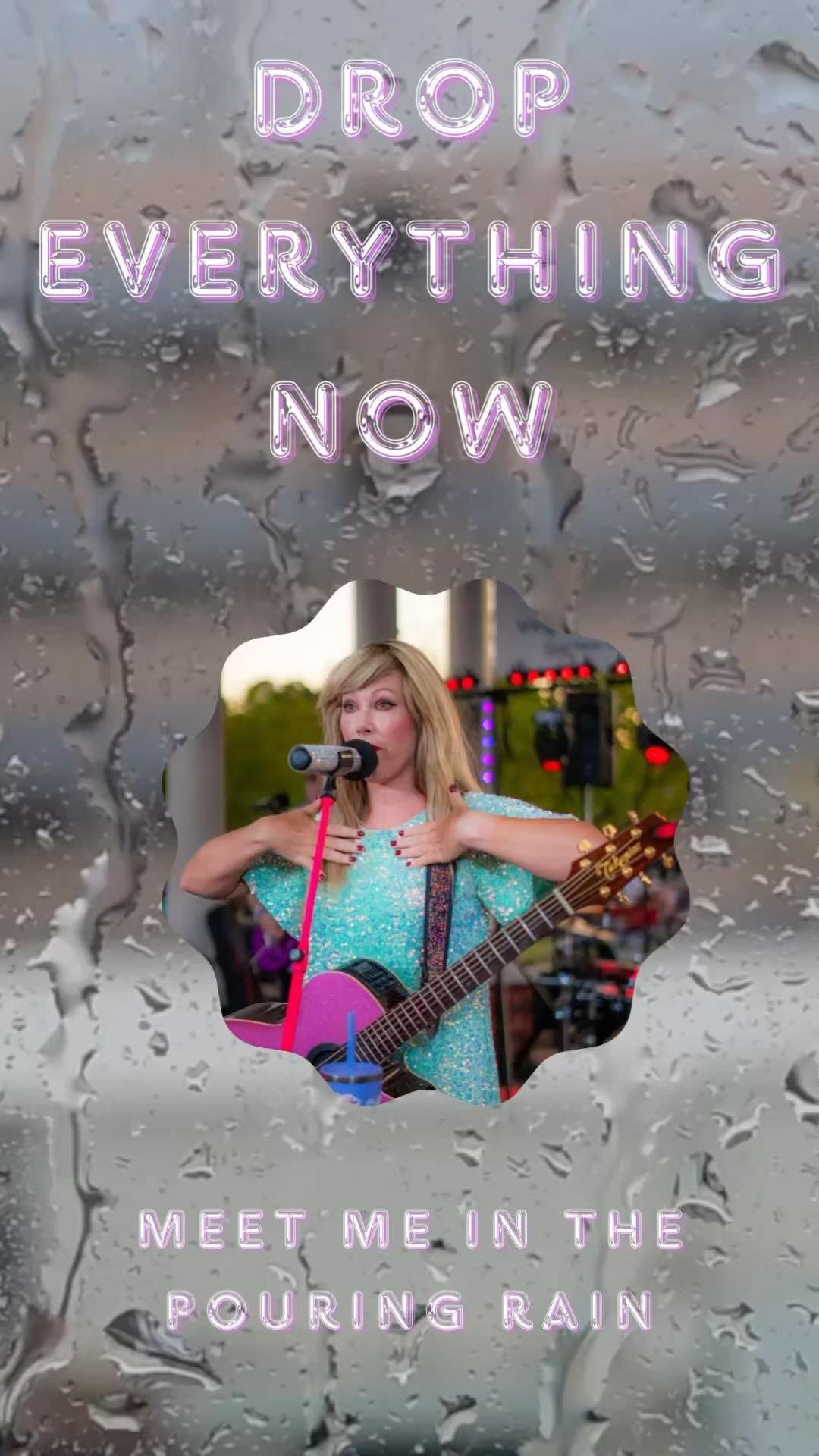 A TAYLOR SWIFT RAIN SHOW?!?! Finally!!!! See you all TONIGHT at @newrealm_va!! Rain or Shine! 🌧️🌞✨💖