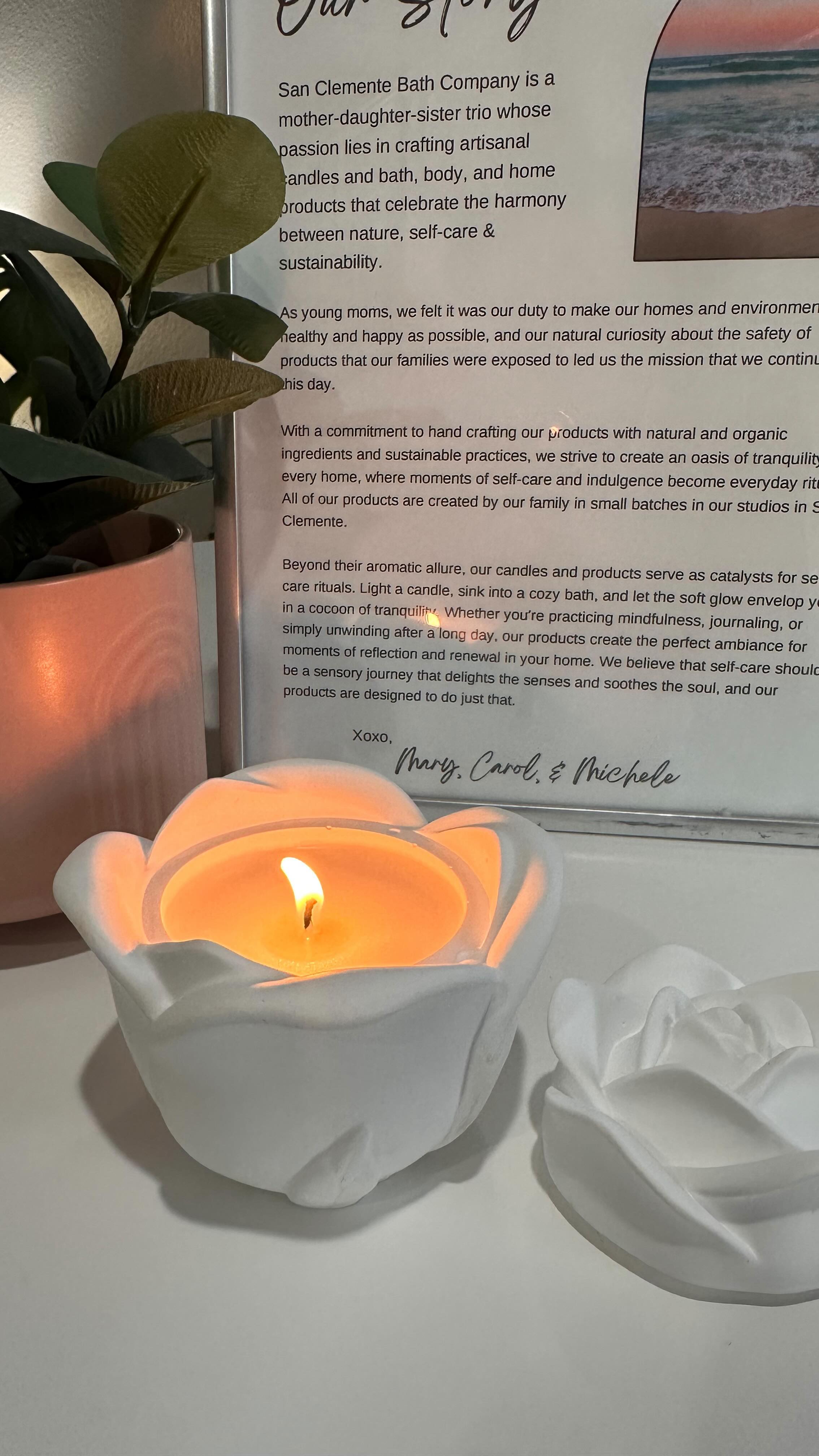 test burning our new handmade rose ceramic candle 🌹 debuting at @mermademarket November 15-17 at Ocean Institute, Dana Point ✨✨