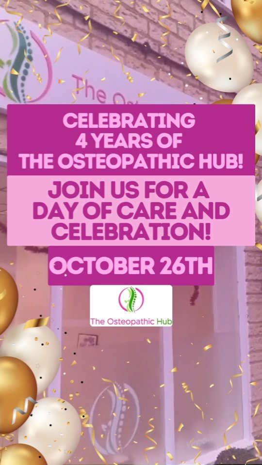 🎉 Celebrating 4 Years of The Osteopathic Hub at The Woolmarket! 🎉
This October marks our 4th anniversary, and we want to celebrate with you! Join us on 26th October for a day full of care and celebration:
🕙 10:00 - 13:00: Osteopathy & Massage sessions
🐾 13:00 - 15:00: Animal Osteopathy taster sessions with our expert Lorna Stephens – bring your pet along for a free initial assessment!
Whether it's for you or your furry companion, our clinic is here to help you feel your best.
Follow us on social media to stay updated, and we look forward to celebrating our anniversary with you! 🎂✨
👉Save the date and follow us to understand your body better... The Osteopathic Hub for you and your family!
📍 The Osteopathic Hub, 8 The Woolmarket, Cirencester, GL7 2PR
@thewoolmarketcirencester
#Osteopathy #physiotherapy #osteopath #health #physio #osteo #physicaltherapy #massage #backpain #manualtherapy #osteopathyworks #rehab #osteopathicmedicine #wellness #therapy #fitness #rehabilitation #sport #neckpain #pain #SportsMassage #InjuryPrevention #WomensHealth #mummymot #postpartum #Cirencester #cotswolds #TheOsteopathicHub