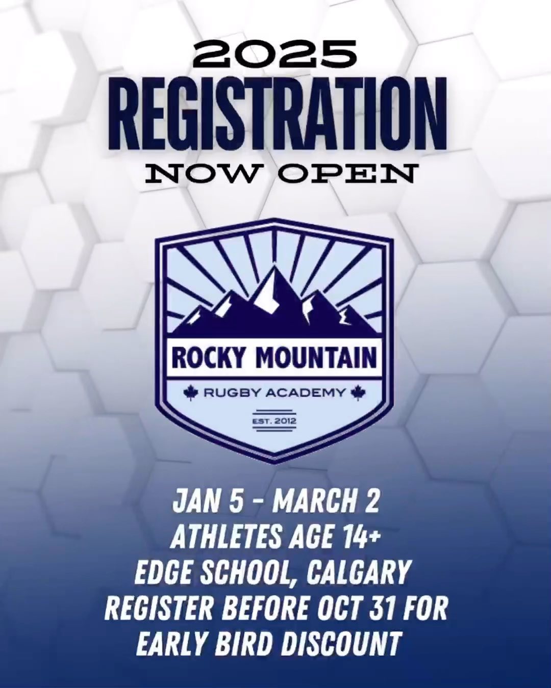 It’s time to kick off the new year stronger than ever! The Rocky Mountain Rugby Academy is back, and we’re ready to bring the heat this winter. If you’re serious about pushing your limits and leveling up your rugby game in 2025, then this is where you need to be!
Head over to rockymountainrugbyacademy.com for more info on how to get registered.