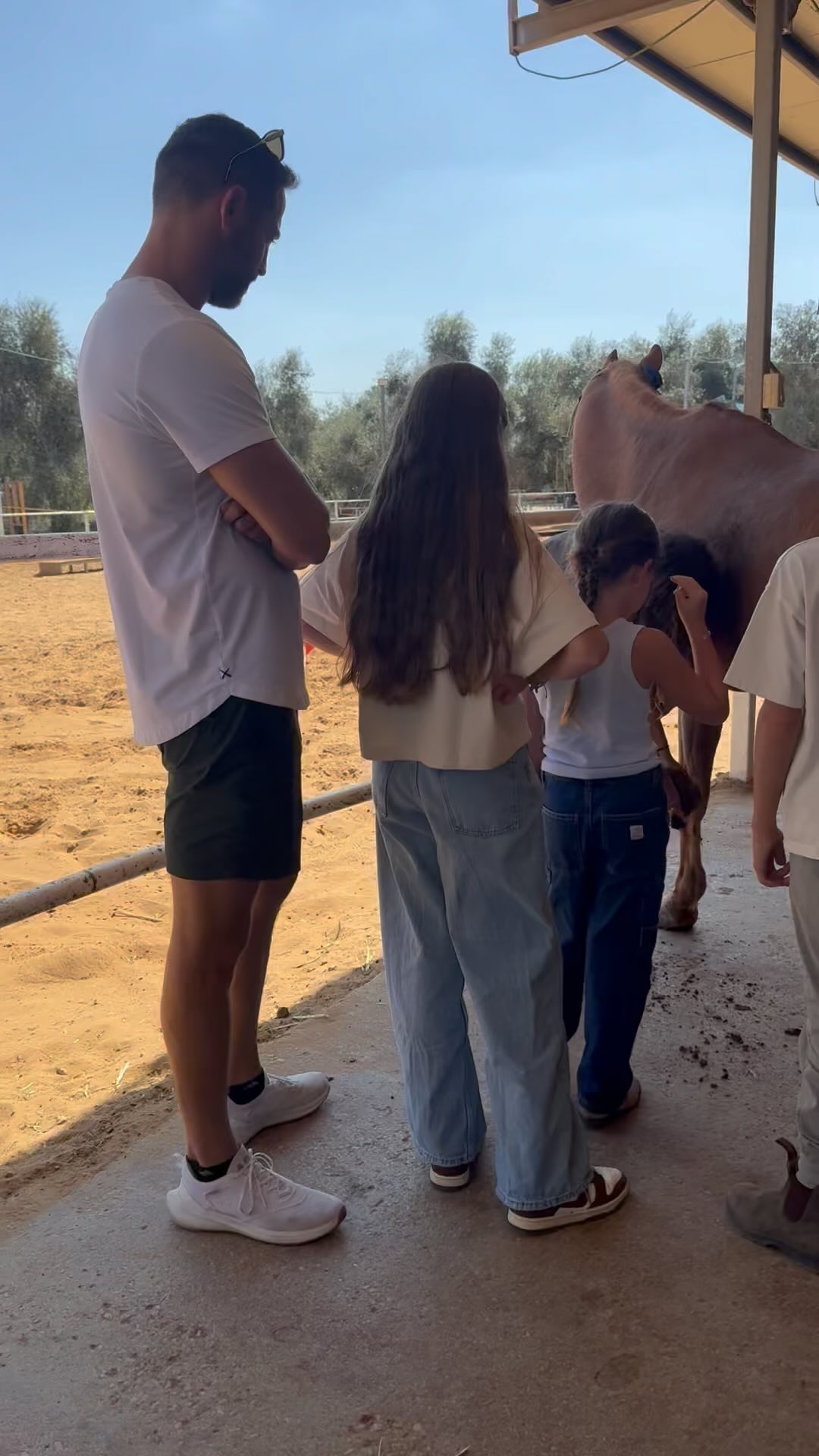 A fun day at the Dr Barry & Libbie Elbaum horse therapy arena with the most photogenic family Thank you for supporting TIKVOT and our work with injured wounded soldiers and victims of terror @fonz_att @jacqmus @gkrost