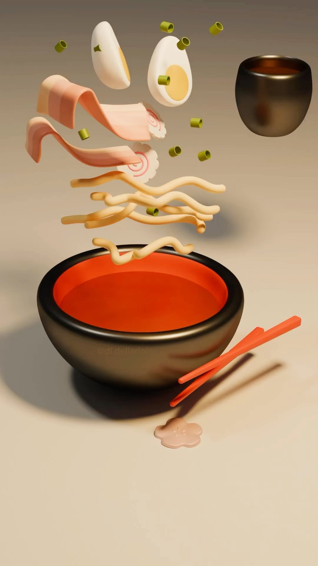 ラーメン
Pequeña animación que hice del modelo de ramen que hice. Me está gustando aprender de blender 🍜🌸
