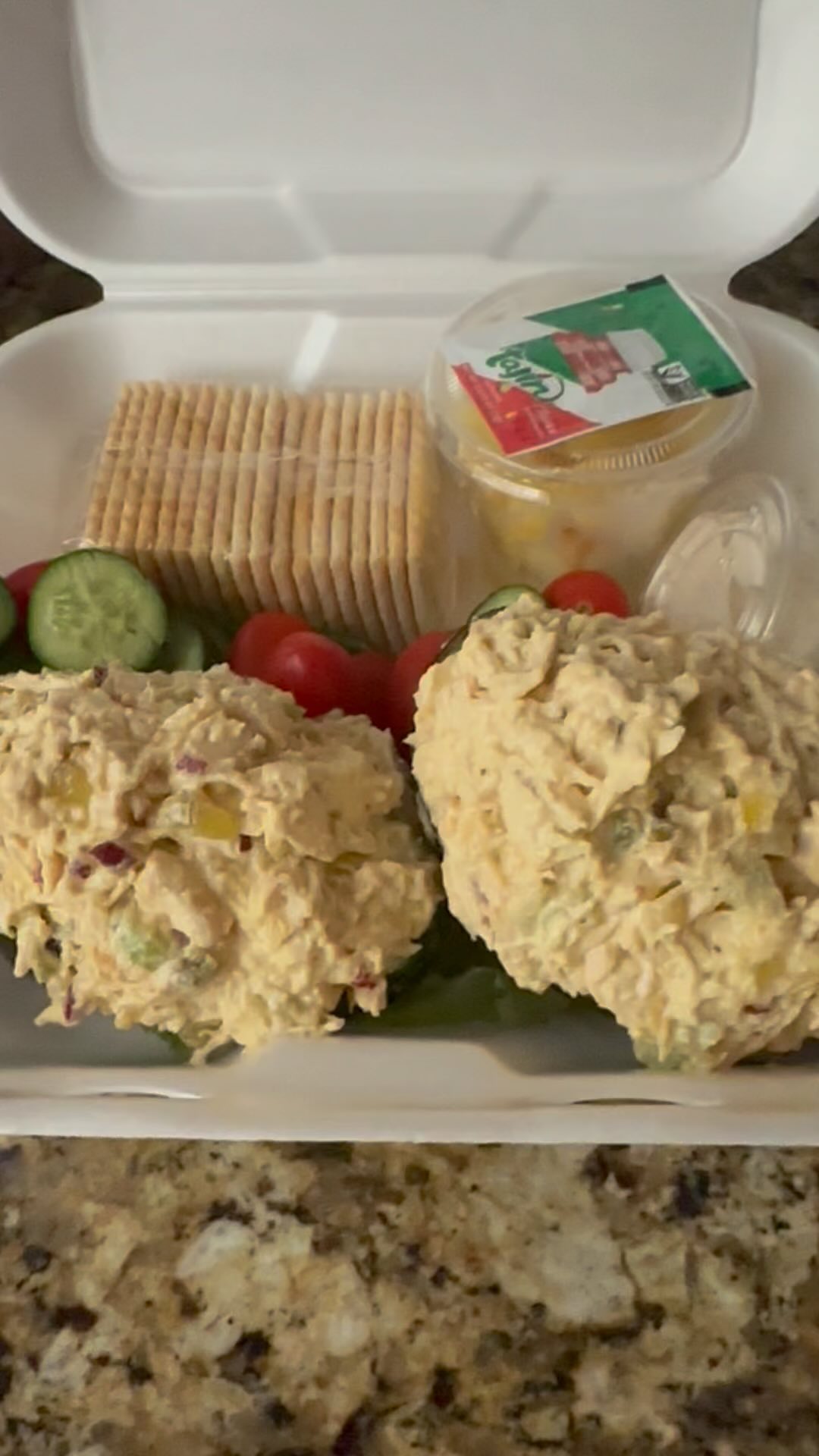 Stuff chicken salad avocado.