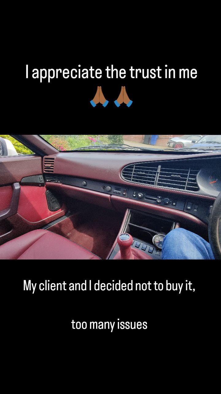 Once in a while, I come across cool sellers, he let me drive his Porsche 944 turbo without him. I couldn't film me driving it tho. My client and I decided not to buy it.
Even tho this Porsche wasn't in tip top condition, I am now a Porsche fan. We are hoping to import our first Porsche soon. 🙏🏾
I will have more of this Porsche on our YouTube channel.
#Porsche #944turbo #righthanddrive #theImoortPlug #porscheclassic