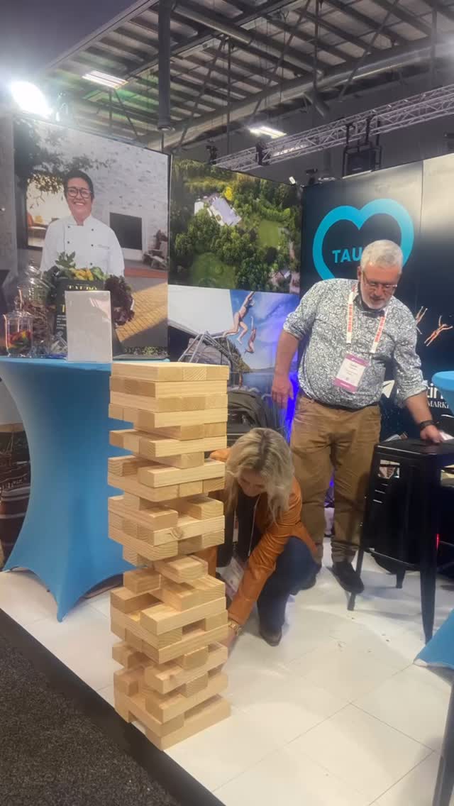 Stacking connections and pulling off great moves! 😅
Our Giant Jenga activation at MEETINGS has been a huge hit-full of laughs, shaky hands, and serious focus! Huge thanks to our Taupō legends for the epic spot prizes and to all the buyers and suppliers who stopped by to play.
Who knew networking could be this tense… and this fun? 😎
#TaupōDoesItBetter #MEETINGS2025 #BusinessEventsWithATwist #GiantJengaVibes #TeamTaupō