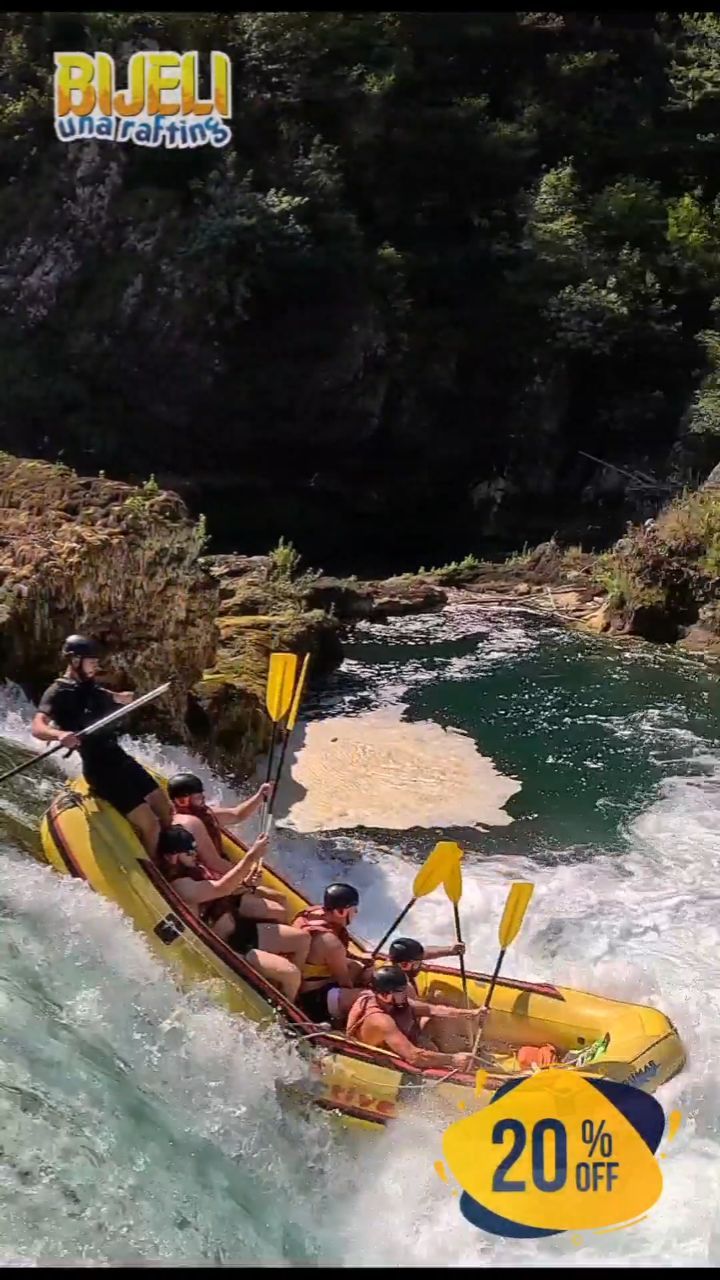 "🎉 Spremni za avanturu? Sada je pravo vrijeme! Uživajte u adrenalinskom spustu niz rijeku uz 20% popusta na sve rafting ture! 🌊🚣♂️
Iskoristite priliku da doživite nezaboravno iskustvo po sniženoj cijeni! 🔥⏳ Ne čekajte – rezervišite svoju turu odmah i uhvatite ovaj sjajan popust! 💥
#Rafting #Avantura #Popust #Priroda #Adrenalin #20popusta #RezervisiSad