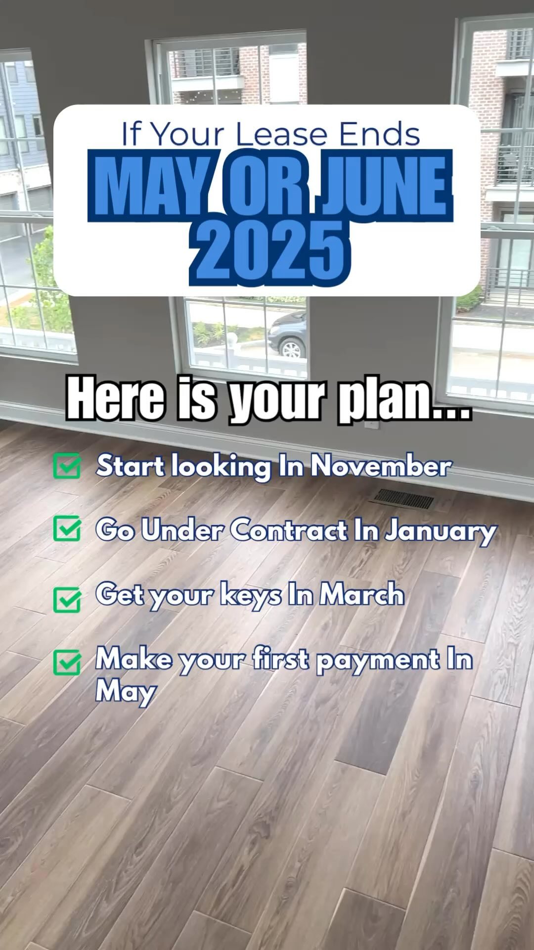 Don’t Wait!!
Buying a home is not something you want to rush. If you wait until April when your lease is about end you’ll more than likely end up rushed & settling for a home you don’t love.
Start the process EARLY.
It’s takes close to 3-4 months on average to find a perfect home that will be meet your needs. 🏡🗓️
Once you find your home a place an offer out and it gets accepted by the seller it can be anywhere from 30-45 days to close and get keys 🔑.
FUN FACT:
YOUR first mortgage payment skips a month -
so if you close on March 15th, you don’t pay your mortgage until May 1st! 💸
So, let’s get a plan together for 2025!! Don’t wait until next Spring 🌺to start looking!!
TEXT “Home” to 614.935.6618 📲 to get started.
#homeownershipgoals #dreamhome #realestate #firsttimehomebuyer