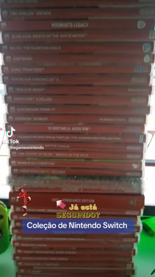 Minna coleção de cartuchos do Nintendo Switch está crescendo 🥰😍❤️ Quem também ama colecionar pra Switch? #nintendoswitch #nintendo #midiafisica #physicalcopy #nintendoswitcholed