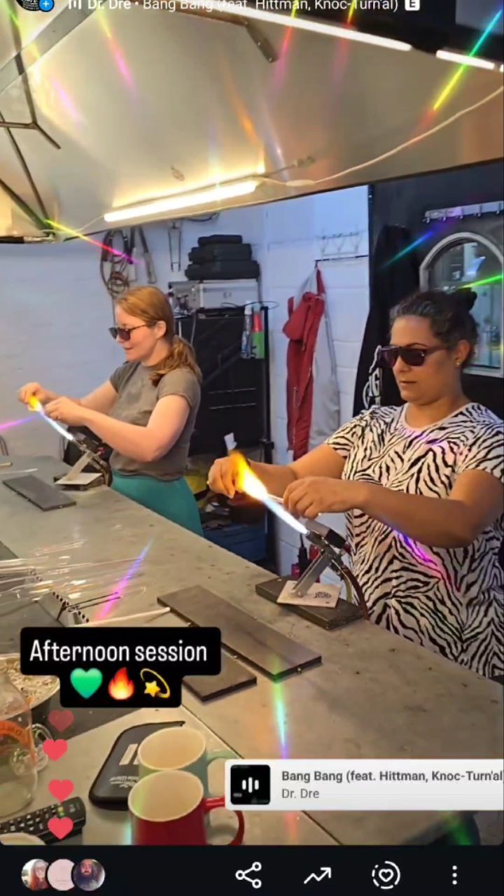 Recent afternoon session in the new studio with these great clients was loads of fun and they went home with the great piece they made themselves. Look forward to seeing you both again. šš„š«
These clients loved the mindfullness of working with glass as much as i do as well and both worked in the mental health field, so know how important it can be for people to be able to use coping mechanisms to help deal with life's challenges. For me working on a torch melting glass is one of the most mindfull practices i have ever done and I have a come ro realise myself it is extremely therapeutic and can be used even just for that reason.
So it got me thinking that i may even put together a series exploring this further. Let me know in the comments if this is something you would like to see ?šš„š«
Studio update.....
Just a few finishing touches to the newly renovated studio which can now accommodate up to 5 people at once each on their own torch and with room for one more soon taking it up to 6 torch spots.
I have also just up dated the website with a new FAQ page and links for the parking app.
Ive updated the system of booking so it sould be simpler for people to book bigger groups.
I will also be adding in some new specific classes teaching specific items but again this will be coming on soon.
Right now, it's back to it, and then I'll be able to do a full reveal of it all looking tidy and set up. Have a great weekend šš„š«
#brighton #brightonglassblowing #brightonglass ##visitbrighton #experiences #bucketlist
#thingstodoinbrighton