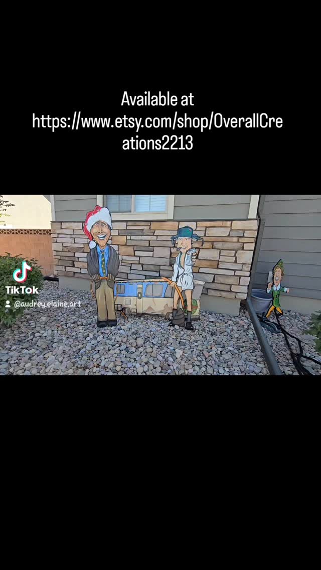 National Lampoon's Christmas yard cutouts!
Available on our etsy shop https://www.etsy.com/shop/OverallCreations2213
Handmade, freehand drawn, custom painted with premium paint on 1/2 inch birchwood. Custom made to order!
#clarkgriswold #eddie #cousineddie #shittersfull #rvlife #christmas #yarddecorations #woodworking #christmasdecor #christmaslights #yarddecorations #yardsigns #yardcutouts #custommade #holidaydecor #holidaydecorating #decoractions#yardart #tistheseason #etsy #etsyshop