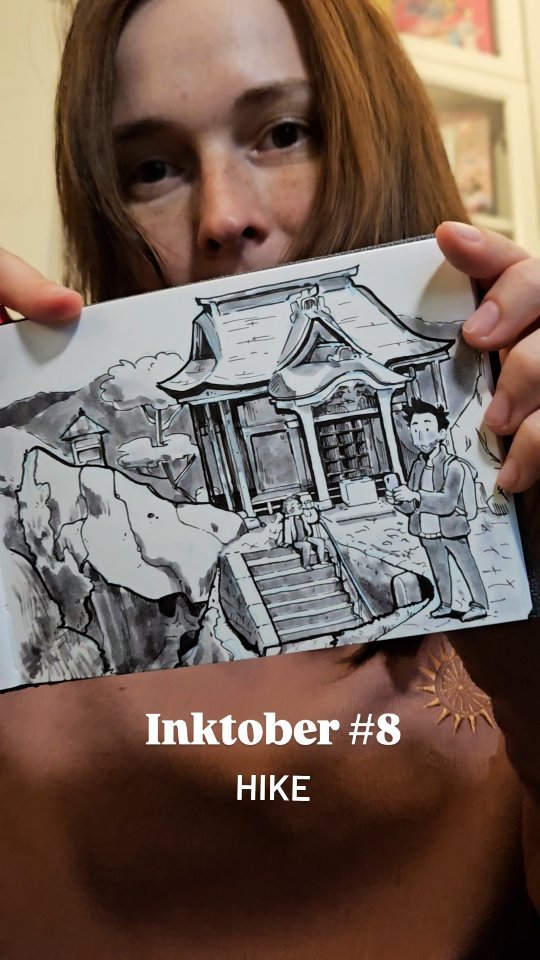 Inktober No. 8: HIKE
We're embarking on a three-week camping adventure through Tohoku soon (Northern Honshu, Japan's largest island)! 🇯🇵🏔️ I'm also taking on the "Inktober" challenge, where I'll create a daily drawing based on an official prompt list! 🎨✍️
This is the sequel to an earlier Inktober drawing of mine, where we were trekking up to Yamadera temple. In this one we arrive at the top. Finn being in awe with the view and me recovering from the climb.
#Inktober #Inktober2024 #Inktober2024Hike #Inktober52 #InktoberHike #InktoberChallenge
@inktober