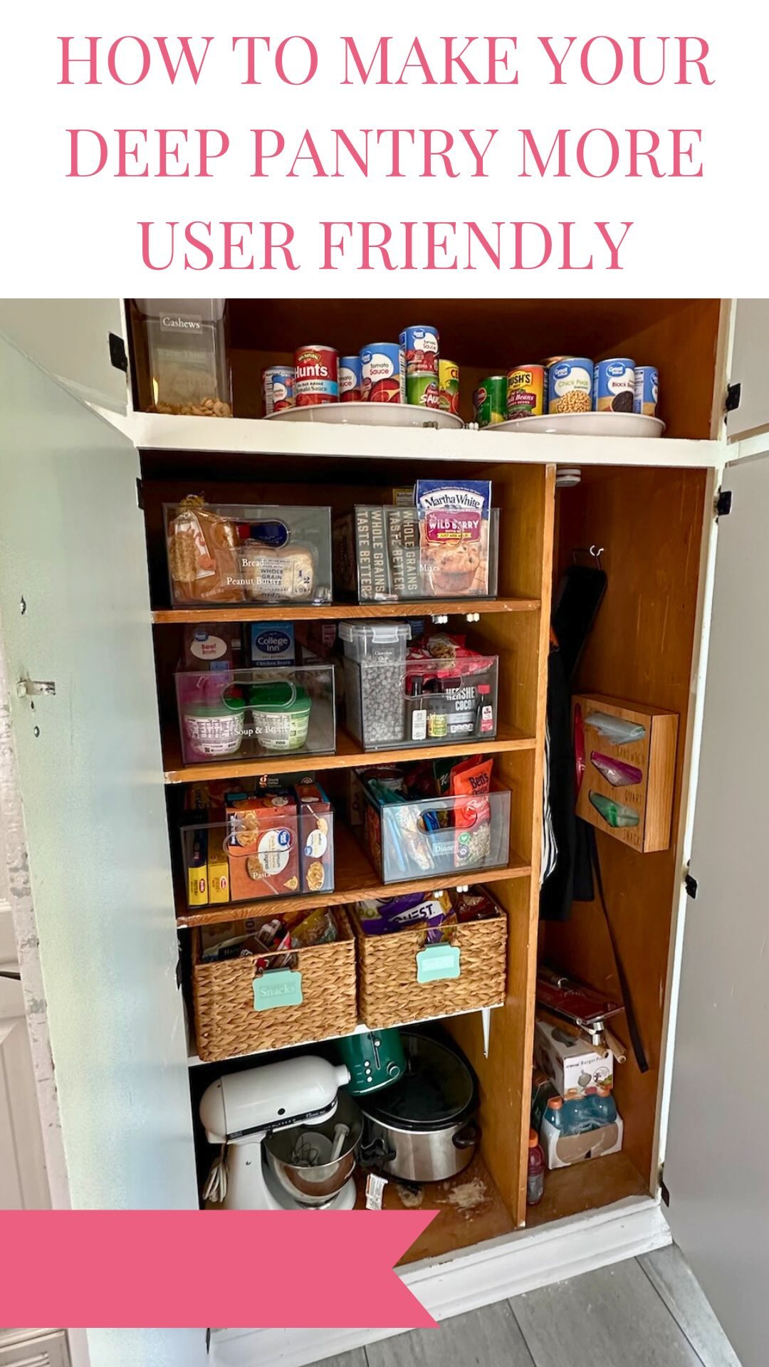 If you find yourself dealing with a pantry that features 20-inch deep shelves, or any cabinet for that matter, here are my preferred organizing solutions to enhance usability and accessibility. š
š White 15ā turntables from Brightroom available at Target are perfect for organizing cans and condiments! This makes it easier to access items on high shelves that would typically be out of reach. You can find 20ā turntables out there BUT it leaves a pretty big space in the middle that most people canāt reach.
š The baskets are from The Container Store āWater Hyacinthā in the color neutral size large. Keep in mind - if you are someone who needs clear storage so you donāt forget what you have in your pantry, place the basket on a lower shelf so you can see down into the basket. This allows you to easily glance inside while achieving the aesthetic look of a basket.
šThe 20ā deep clear bins are by The Home Edit and can be found at Walmart. They allow you to see directly into the container and their handle allows you to pull everything forward all while using the whole depth of the cabinet so you donāt loose space!
BONUS tip:
If you lack drawer or cabinet space in your kitchen, consider using a wall-mounted plastic bag organizer inside your pantry. (Just like the one shown in the video!) - there are a variety of these on Amazon.
#organizedpantry #kitchenorganization #organizingtips #organizingtricks #organizingtipsandtricks #organizationtips #organizationtricks #organizationtipsandtricks #smallkitchen #smallkitchensolutions #ProfessionalHomeOrganizer #OrganizingTipsAndTricks #cabinetorganization #OrganizationTipsAndTricks #functionalorganization #Organizing #OrganizedHome #LexingtonKentucky #LexingtonKY #organizingtips #gettingorganized #loveyourspace #tidyingup #organizingtips #getorganized #organizedhome #homeorganizingtips #stayorganized #LexingtonKYOrganizer