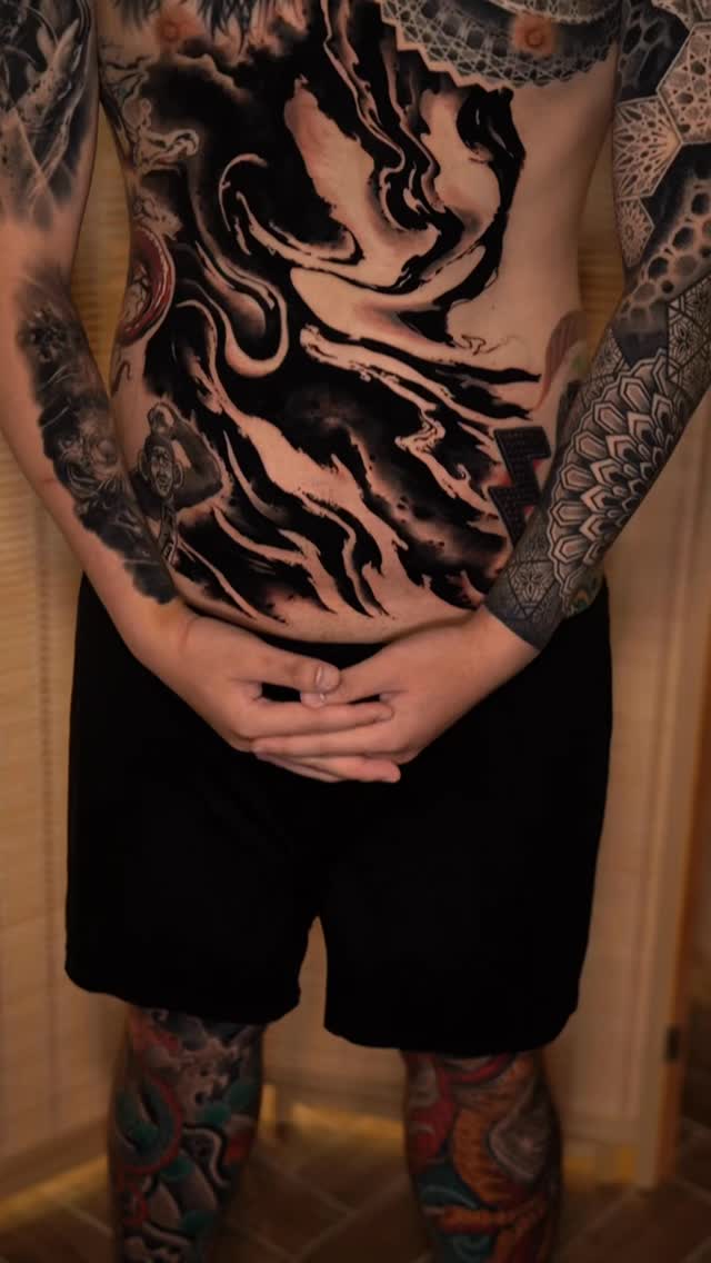 #tattoos #tattoo #inktattoo #inked #abstract hope you guys like it , did not get a chance to video the final one