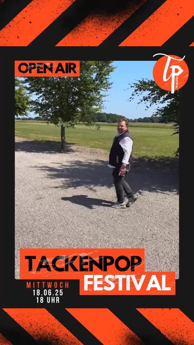 🎉 Tackenpop Festival 2025 🎶
📅 Mittwoch, 18. Juni 2025
🕠 Einlass: 17:30 Uhr
📍 Spargelhof Schippers, Tackenstraße 14, 46519 Alpen-Veen
Am 18. Juni ist es wieder so weit – das nächste Tackenpop Festival steht an! 🙌 Freu dich auf ein abwechslungsreiches Musikprogramm mit sechs Live-Acts aus verschiedenen Genres. 🎸🎤🥁
Line-up 2025:
• Aëdon 🔥
• Blondinbootz 🎧
• ESM 🎷
• Moneymakers 💰
• Redish 🎸
• The Janitors 🎶🎵
🍔 Vor Ort gibt’s leckere Speisen & Getränke.
🪑 Sitzmöglichkeiten & sanitäre Einrichtungen sind natürlich auch am Start.
🎟️ Eintritt: 20 € (inkl. Ticketgebühren)
👉 Tickets online unter: Ticketshop
📲 Für News & Updates:
Folgt uns auf Instagram & Co: @tackenpopfestival 🎉