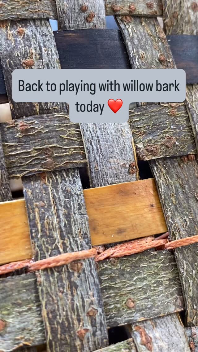 Willow bark pouch made with some two year old dickie meadows using a recipe from @jmcarrigan . Version one made and straight onto the next to play and improve as the fabulous thing about bark is it needs hardly any prep time , off I go💃
Happy Friday 🙂
#willowbarkbaskets #makingspacetomake