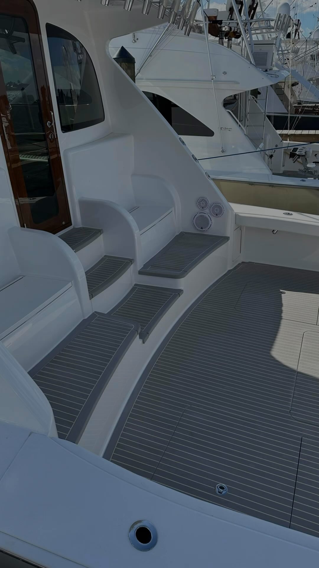 No. 7 Deck Cleaner is safe for most synthetic teak and other boat, yacht and ship decks. Order at www.ebersoldbw.com. Why is this deck cleaner a better option to clean your synthetic teak deck? It is a free rinsing neutral (pH7) surfactant cleaner with no dyes. Most marine deck cleaners currently available are too alkaline (pH9-13). They will clean your deck and also cause surface crazing, a chalky surface, pulled seams and the deck will become dried out. #ebersoldboatworks #deckcleaner #yachtdetailing #yachtmaintenance #boatmaintenance
