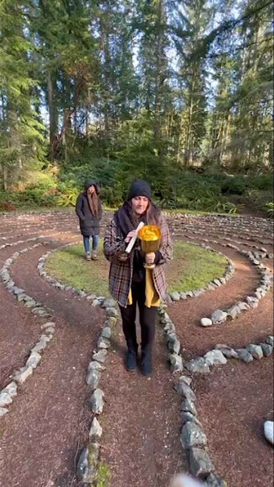 Listen to the wind, it talks.
Listen to the silence, it speaks.
Listen to your heart, it knows.
-Native American Proverb
Walk with us. Come back into your heart and the wisdom within. You are love. You are Sacred.
Walking the labyrinth with my beloved Sisters @high_viben @touch_of_meraki @sensuousrevival @allmylovesabrina at the Whidbey Island Institute