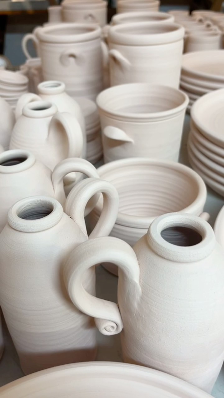 Work in progress. #servebeautifully #heirloomquality #mindfullymade #madebyhand #artisan #rusticmodern #farmhouseinspired #stoneware #homewares #dinnerware #chooselovely #pottery #potterygifts #PAWildsmade #visitclarioncounty