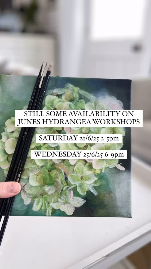 Would you like to join me in my Studio in the beautiful hamlet of Long Dean near Castle Combe for an afternoon or evening of fun, relaxation and creativity?
No experience is necessary as I will guide you through the process of creating a unique canvas of your own.
Each month I choose a different topic and this month we will be focusing on painting one of these Hydrangea canvases with high quality Acrylic paints.
There are still a few places available for Saturday afternoon 21/6/25 ‘Coffee, Cake & Canvases’ or Wednesdays evening 25/6/25 ‘Paints, Palettes & Prosecco’
For more information, or to book… please click on link in bio or on the link below
https://www.charlotte-englefield-art.co.uk/workshops
‘ I would highly recommend Charlotte’s workshops - even if you feel you don’t have any artistic talent! She patiently guided and encouraged me, and I was very pleased (and surprised!) at the artwork I managed to produce! I found it a very relaxing and enjoyable few hours’ Claire G
#cotswoldartist #wiltshireartist #acrylicpainting #creativity #cotswolds #artworkshop