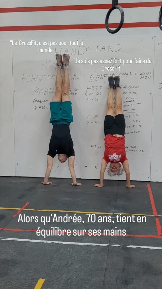 Le CrossFit s'adapte à tous les niveaux ! 💪
Notre Andrée nationale est une source d'inspiration pour tout le monde au CrossFit 2342, même les plus jeunes ! Elle a d'ailleurs participé aux quarts de finale des CrossFit Games 🤫
Donc plus d'excuses, c'est le temps de passer au-dessus de tes barrières 🫵😁
PS : il y a maintenant des cours de handstand le vendredi, à 17h30 pour ceux qui souhaitent améliorer leur technique.
#crossfit #handstand #depassementdesoi
