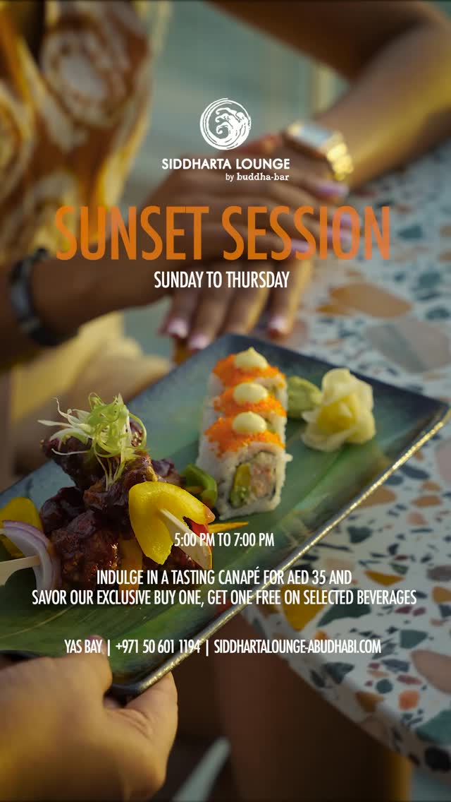 Golden Hour Cravings ☀️
Sunset Sessions | 5 – 7 PM
Savour a tasting canapé for AED 35 & enjoy Buy 1 Get 1 Free on selected drinks.
Sunday to Thursday
#sunset #sunsetsession #goldenhour #yasbay #yasbayuae #abudhabi
