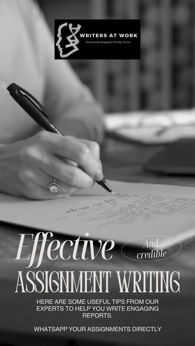 WritersAtWork is a premier global assignment writing service provider, delivering exceptional academic solutions to students worldwide. Our team of experienced Ph.D. experts specialise in crafting tailored, innovative solutions that meet the highest standards of academic excellence. With our groundbreaking quality and competitive pricing, we are well-equipped to address all your assignment requirements and ensure high distinction outcomes.
WritersAtWork offers comprehensive assignment assistance, covering a wide range of subjects and courses. Our Ph.D. expert writers are adept at handling dissertations, research proposals, assessments, coursework, reports, projects, EBPs, admission essays, assignments, business proposals, and various other customized writing services.
For prompt assistance, simply send your assignment brief directly to our WhatsApp number.
WhatsApp: +917042311118
https://wa.me/+917042311118
Follow us on Instagram for updates and insights:
https://instagram.com/writersatwork