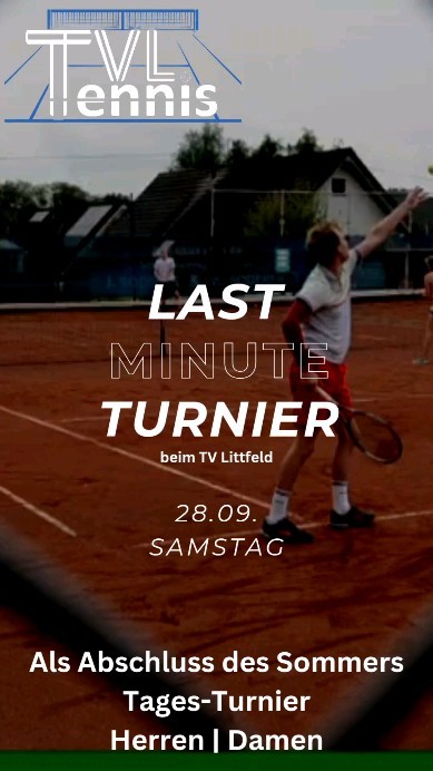 SUPRISE, SUPRISE:
Wir tragen noch ein Tages-Turnier aus und ab heute ist es öffentlich. Ihr könnt euch ab sofort anmelden - Achtung insgesamt haben wir nur 18 Startplätze, also nicht pro Konkurrenz, sondern insgesamt. Deshalb besser früher anmelden als zu spät zu sein 😉 😀
👍 Die insgesamt beste LK zahlt kein Nenngeld!
👍 Spiralsystem (1UP, 1DOWN)
👍 LK-relevant
👍 Samstag
👦 Herren offen
👧 Damen offen
#tvlittfeldtennis #tvlittfeld #tennis #wtv #tennisturnier #sommersaisonende