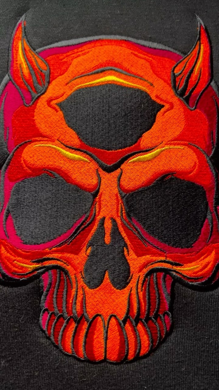 Halloween 🎃 vibes! Put your devils out in embroidery art! 👻 #embroiderydesign #merchandise #embroidery #identity #devils #halloween