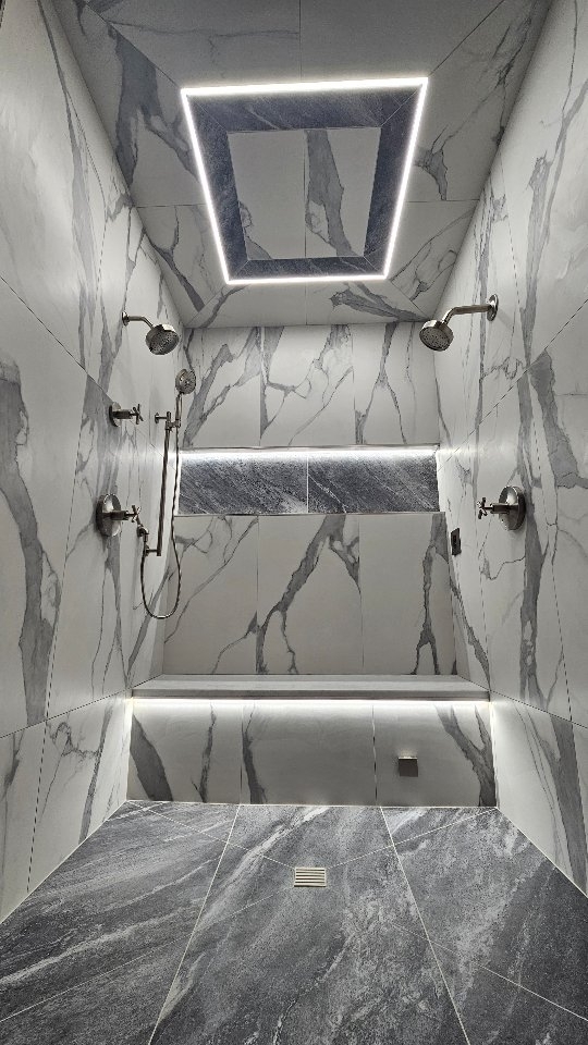 Full steam shower, custom low voltage led lighting, large format tile install, one of our favorites so far in 2024
*
*
*
#luxurydesign #luxurylifestyle #tile #tileinstallers #bathroom #realestate #shower #staleyfarms #steamshower #lft #tilepanels #led