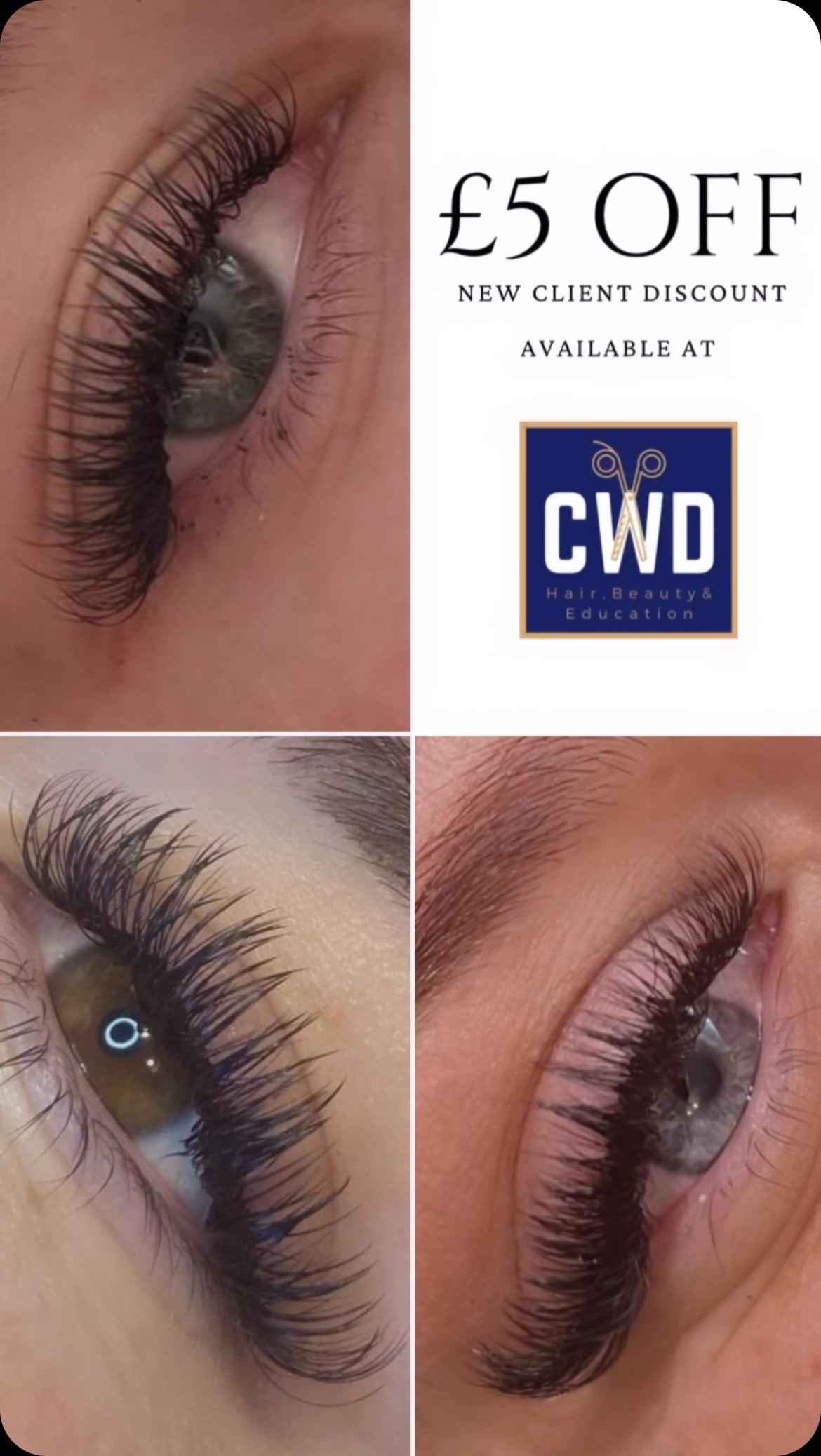 EYELASH EXTENSIONS Available here at @cwd_hairdesign with the talented @bonitas_lash 💕
Classics-
Full £40
Infills from £28
Hybrid
Full £45
Infills from £30
Russian
Full £50
Infills from £33
Brow Lamination £25
Message for appointments or Book Directly with @bonitas_lash
#eyelash #eyelashextensions #bournemouth #dorset #browlamination