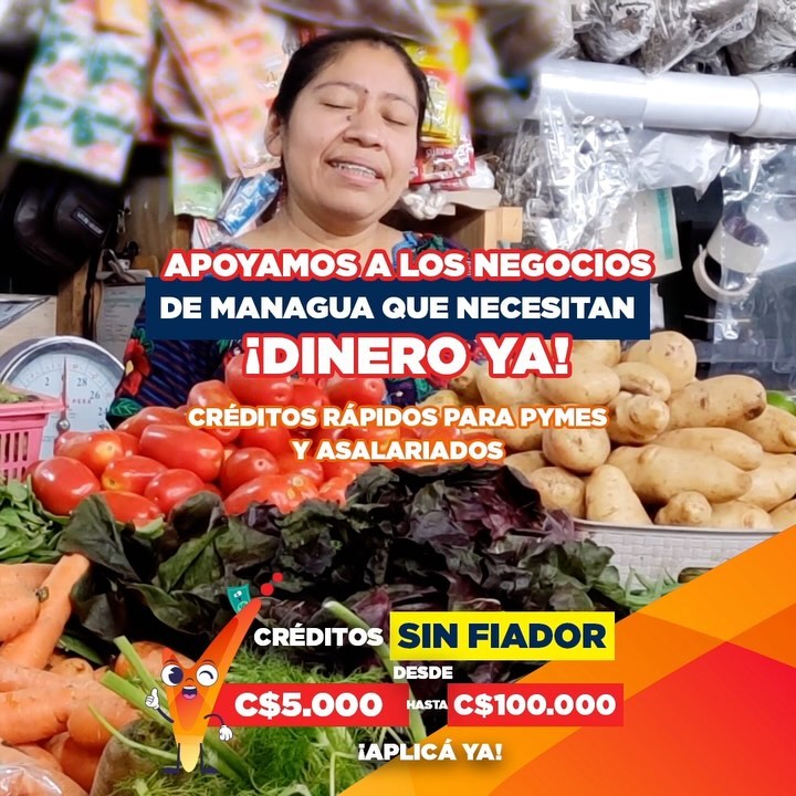🚨 Publicidad válida para Managua 🚨
Si tenés una empresa que busca #dineroya para surgir y lograr avanzar al lugar donde siempre la has querido tener 👉🏼 ¡tenemos créditos para vos! Iniciá el proceso de aprobación hoy mismo comentando PYME o escribiendo un mensaje directo 💰
*No válido para asalariados, únicamente dueños de negocios, PYME o microempresas