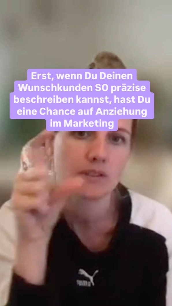Nur, wenn du deinen Wunschkunden so in der in der Tiefe beschreiben kannst, hast du eine Chance magnetisch zu wirken.
Wenn du deinen Wunschkunden nämlich wirklich in seiner Essenz verstehst UND fühlst kannst du dies auch in deiner Kommunikation gezielt nutzen.
Dazu musst du folgendes ausgearbeitet haben:
- Spreche mit deinen Traumkundinnen so, dass sie sich gehört und verstanden fühlen. Welche Themen sind also emotional aufgeladen?
- Lade sie in deine Welt ein, indem du Themen ansprichst, die sie wirklich im Herzen berühren. Welchen Herausforderungen und Schmerzen möchte deine Kundin loswerden?
- Kommuniziere so, dass du sie nicht langweilst oder vergraulst, sondern die Hebel gezielt nutzt auf die sie offen und interessiert reagiert. Ist deine Traumkundin eher hin-zu oder weg-von motiviert?
Hast du dich schonmal so in der Tiefe mit deinem Kundenavatar auseinandergesetzt? 🤗
POSITIONIERUNG
BUSINESSAUFBAU
ONLINEBUSINESS
COACHINGFUERFRAUEN
#Positionierung #Businessaufbau #onlinebusiness #coachingfuerfrauen
