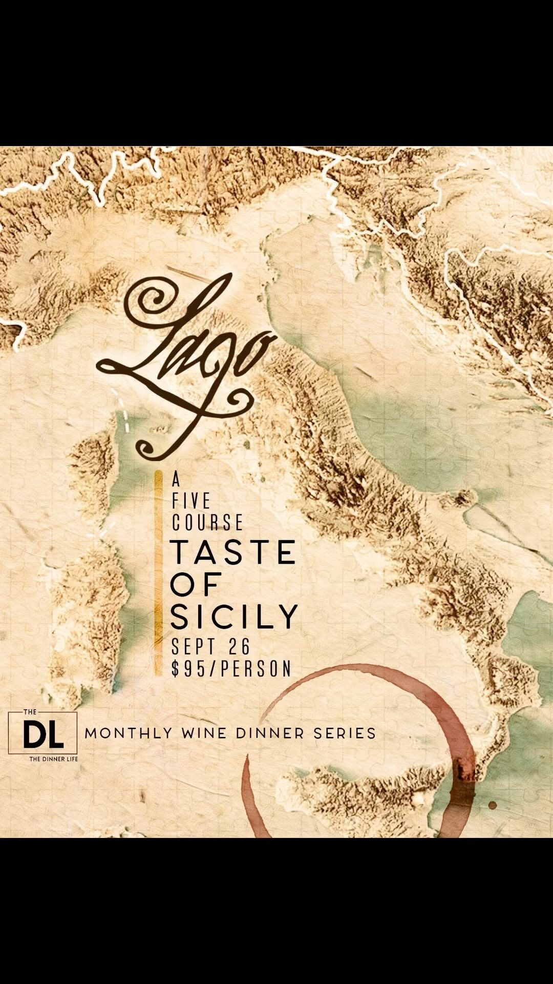 Here’s the first look at our new upcoming dinner series at Lago! First one: A Taste of Sicily! Call 216-862-8065 to Reserve a Seat!