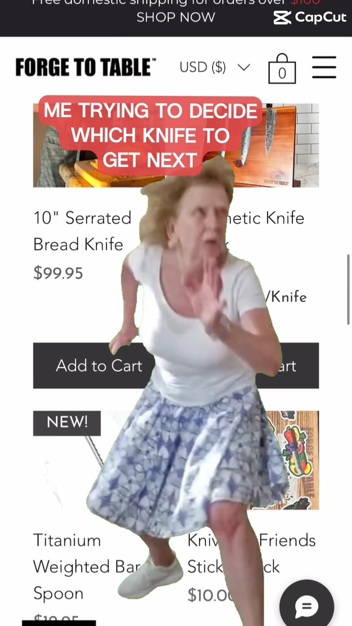 SO. MANY. OPTIONS.
#ForgeToTable #ChefKnives #cheflife #Knives #Shopping #Blades #memes