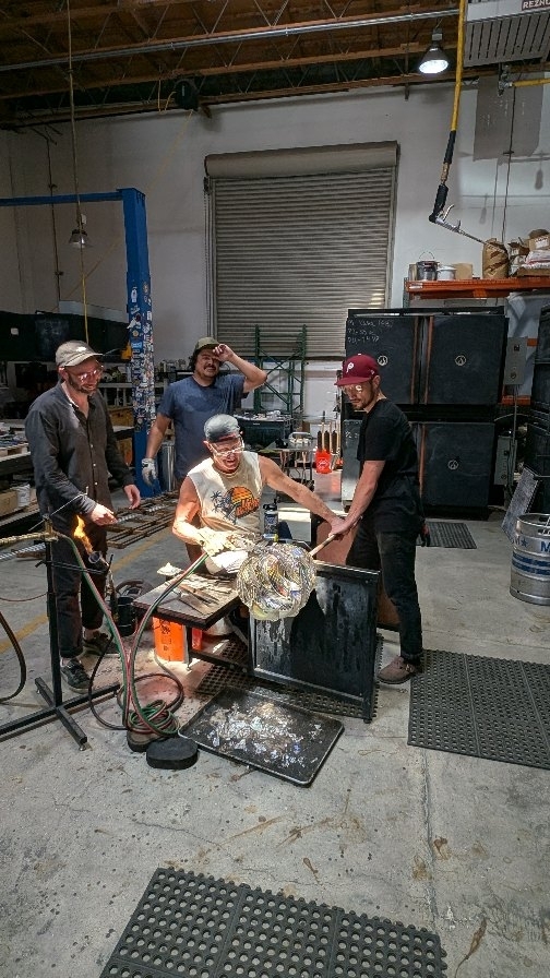 The summer winds down while the party heats up with @robsternartglass shredding all week.
.
Come see us this weekend for @sandcityca @thewestendcelebration and hang out!
.
.
#glass #artist #residency #robstern #bigtime