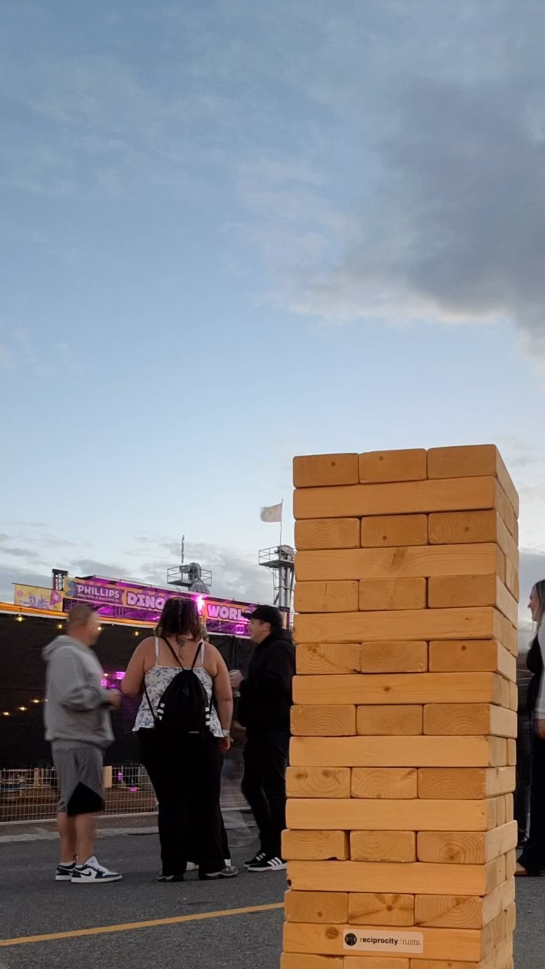 Come find the @reciprocitytrusts tent @rifflandia and play Jenga with us! #Festivalfun