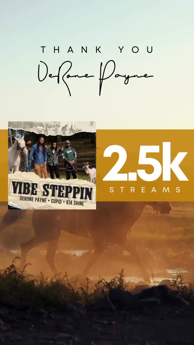 2.5K streams on Vibe Steppin’ ‼️🔥
Big love to the #PayneGang for steppin’ with me every beat of the way. Let’s keep it moving 💃🏾🕺🏾🎶
#VibeSteppin #DeRonePayne #NewMusic #LineDanceVibes #SupportIndieArtists