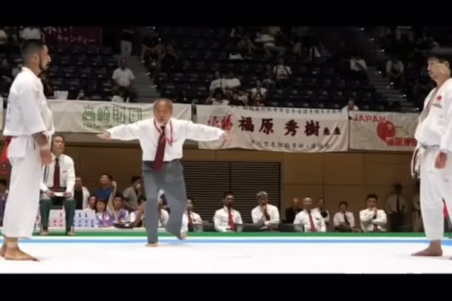 Watch closely - Hiji Uke defence similar to Heian Sandan. Very effective.