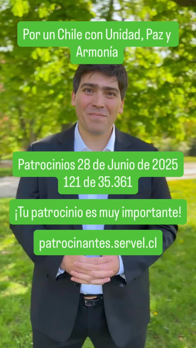 ¡Hola! Comparto patrocinios actualizados. ¡Tu patrocinio es vital para impulsar las medidas que Chile requiere urgentemente! #porunchileconunidadpazyarmonía #yoapoyoalpatovalenzuela