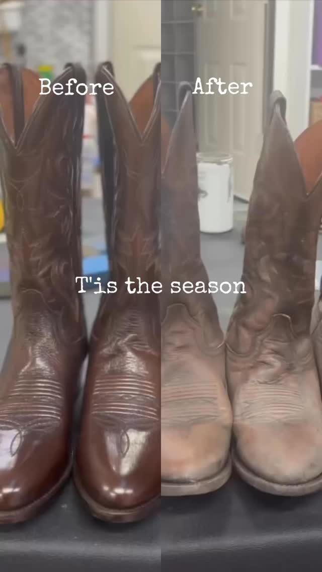"Aging boots for the movies 🎬👢—a little love for the costume department! #MovieProps #CostumeDept #BehindTheScenes"