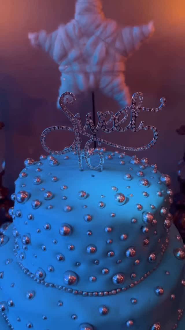 Pretty Girl Era! 🪩💕#partylikeapopstar #teenparty #sweet16 #aquacake #tealcake #partyvenue #burlingtonontario #oakvilleontario #btownsoundeventvenue