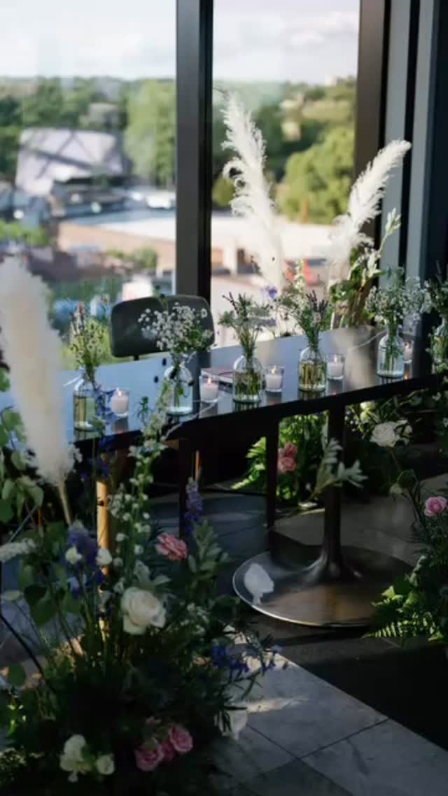 City skyline backdrop with airy pampas grass, pastel blooms, and lush greenery. Fresh, organic floral styling flows from ceremony to reception for a soft, elegant wedding vibe.
.
.
#WeddingDecor #FloralDesign #UrbanWedding #PampasGrass #SeasonalBlooms #ElegantEvents
Event Decor: Floral Werx
Photos:Nikki Mills Photography
Venue : Broadview Hotel
Planner: Velvet Bordeaux Events
