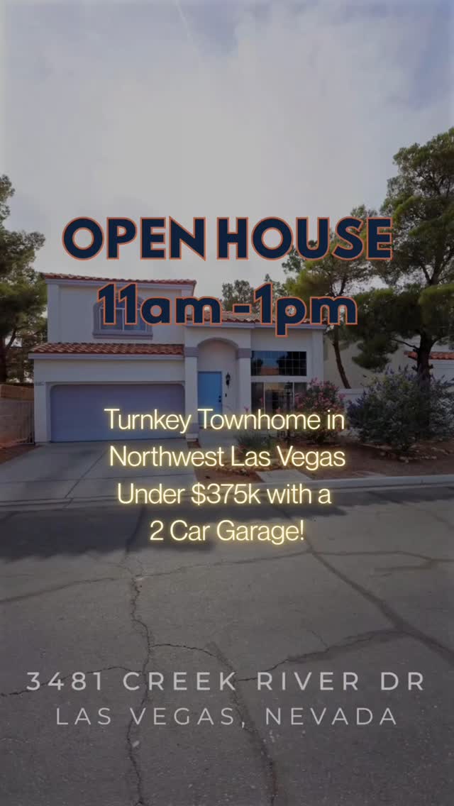 Turnkey Townhome in Northwest Las Vegas – Under $375K with 2-Car Garage!
Fully remodeled, new HVAC, replumbed, and ready for move-in! This one has it all — pool, RV parking, low-maintenance living, and serious value for first-time buyers or downsizers.
Stop by the open house today from 11AM–1PM to see why this is the best townhome deal in 89129! Myself and @mortgagewithemilyy are on hand to answer all your questions!
DM me for the address or tag a friend who needs to stop renting and buy this beauty before it’s gone.
#CentennialHillsLiving #LasVegasRealEstate #OpenHouseLasVegas #YourCentennialHillsExpert #MovingToLasVegas #FirstTimeBuyerVegas #SkyeCanyonLiving #NorthwestLasVegasNetwork