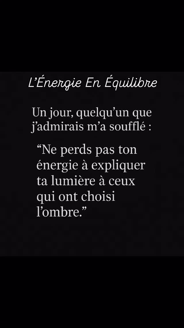 Pas de temps à perdre, choisis toi toujours !
Sans regret, sois Authentique et sincère à ta vérité !
Brille et avance 💫
Je t accompagné sur ce chemin 🔑