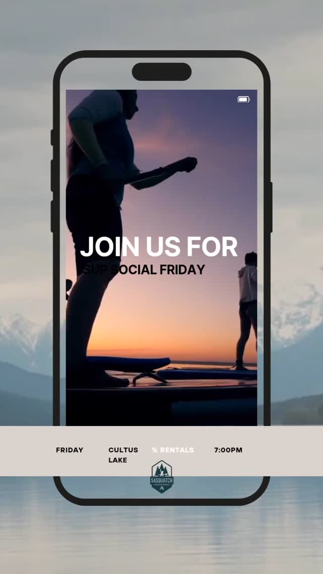 🌊 Social Fridays are here! 🎉
Starting this July, join us every Friday at 7 PM for an evening paddle with good vibes and great company. 🚣♀️☀️
✨ Bring your own SUP — it’s FREE to join!
✨ No board? No problem — special rental rate: $20. Send us a msg first come First served
📍 Location changes weekly — stay tuned for updates!
Let’s paddle, connect, and enjoy the beauty around us. 🌅💙
👉 Tag your paddle buddy & save the date!
Sign in on our website limited Spots or link in Bio
Every participant must sign a waiver and wear life jackets
#SocialFridays #SUPVibes #ChilliwackPaddle #FraserValleyAdventures #PaddleLife #SasquatchOutdoorRentals
