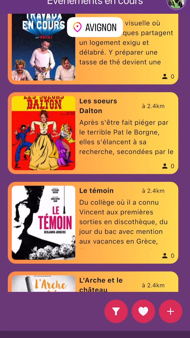 🎭 Le Festival OFF d’Avignon commence… et il n’y a plus aucune raison d’y aller seul.e ! 🙌
Tu veux partager une pièce de théâtre, un fou rire, un débat enflammé après une représentation… sans chercher une rencontre amoureuse ?
Notre appli est faite pour toi.
✨ Nouveauté spéciale Festival OFF : la fonctionnalité “Coup de cœur”❤️
Repère les spectacles qui font vibrer la communauté et rejoins d’autres passionné.e.s pour y aller ensemble, en toute simplicité.
Tu découvres, tu partages, tu vis l’instant. C’est ça, la rencontre culturelle. ❤️🔥
📲 Télécharge l’app maintenant et ne rate pas les pépites du OFF !!!
Tu vas voir, la scène , c’est encore mieux à plusieurs.
#Avignon2025 #FestivalOFF #RencontreCulturelle #SortirSeul #ThéâtreEnsemble #CoupDeCœur #AvignonOFF #CulturePartagée #AppliCulturelle