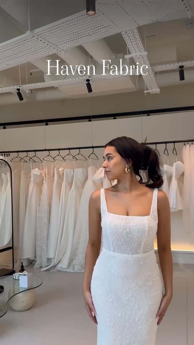 We are so in L O V E with our Haven dress fabric we have Hunter and Grayson in the same fabric to try…
Think of the finest beaded Chantilly Lace with intricate eyelash trim.
#mwlhaven #modernbride