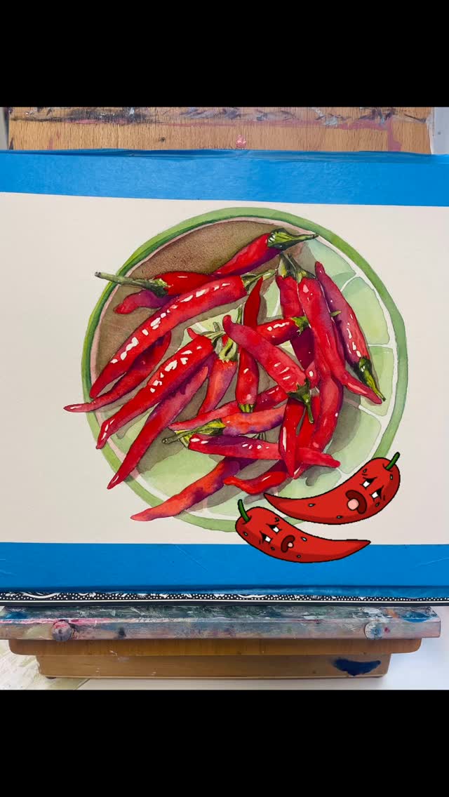 Chilli’s are nearly done! 🌶️🌶️🌶️🌶️🌶️🌶️🌶️🌶️🌶️🌶️
30x20cm Arches watercolour
#watercolourpaintings #watercolour #chillis #brisbaneartist