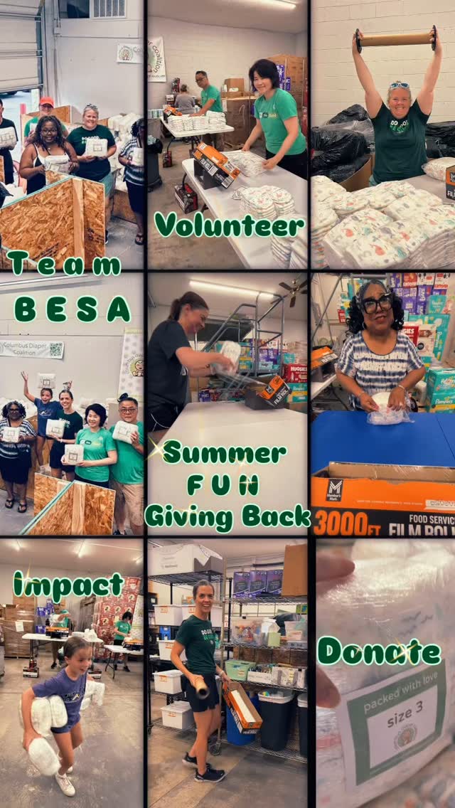Summer FUN with Team BESA ☀️😎 Giving Back & Volunteering💪🙋♀️
5,394 diapers wrapped & bundled for 216 toddlers 👶👶🏻👶🏿👶🏼
#besa #614 #columbusgivesback #lifeincolumbus #give #donate #volunteer #cbusdiaperco #forthekids